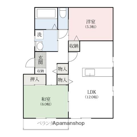 メゾンK(2LDK/2階)の間取り写真