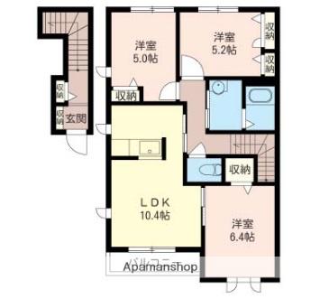 ラ・ファミリーナA(3LDK/2階)の間取り写真