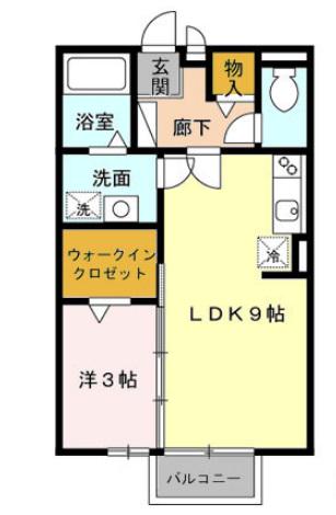 ドミトリー(1LDK/1階)の間取り写真