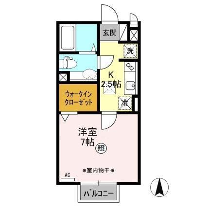 ドミトリー(1K/1階)の間取り写真