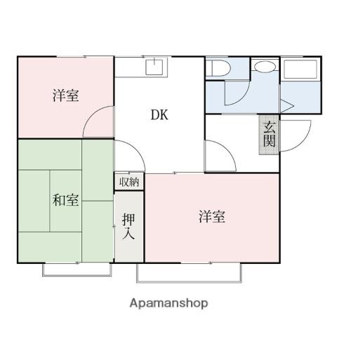 メゾンソレイユA(3DK/1階)の間取り写真