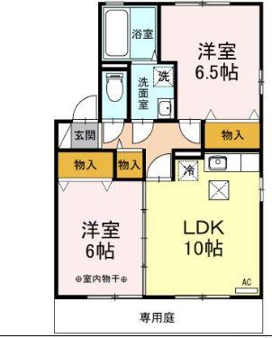 ステイブルA(2LDK/1階)の間取り写真
