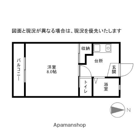 ケーエムコーポ太田A(1DK/1階)の間取り写真
