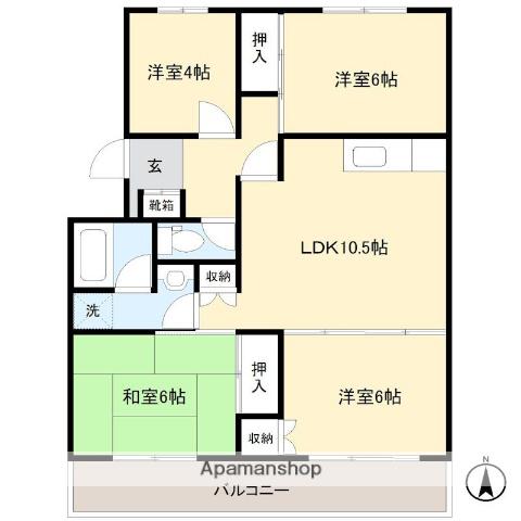 レジデンス沢野(4LDK/2階)の間取り写真