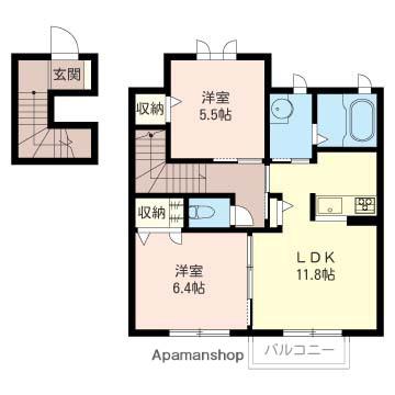 レジデンスクロルセ(2LDK/2階)の間取り写真