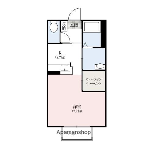 ラフィネド・メゾン(1K/2階)の間取り写真