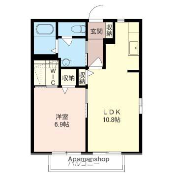 グランヴィーブルC(1LDK/2階)の間取り写真