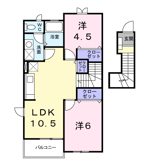 シュタム(2LDK/2階)の間取り写真