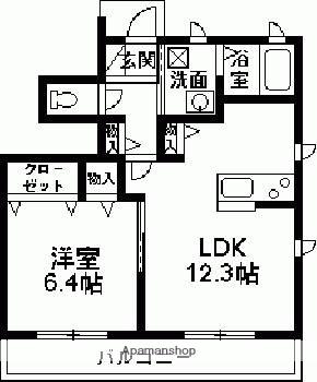 レジデンスクロルセ(1LDK/1階)の間取り写真