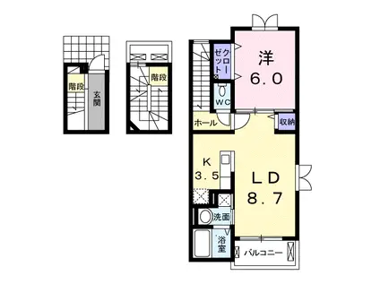 サンフォレストA(1LDK/3階)の間取り写真