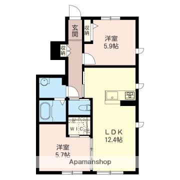 サクラメント(2LDK/1階)の間取り写真