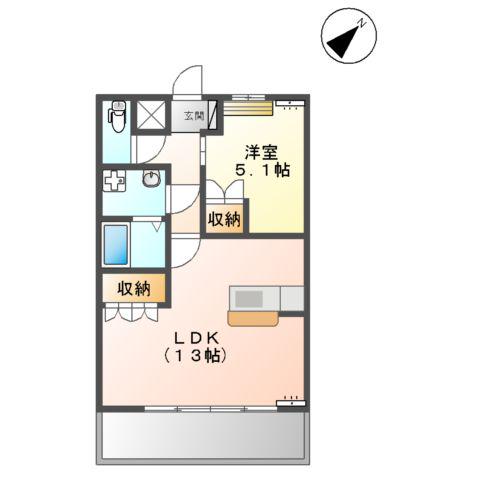 ユーパーク17(1LDK/2階)の間取り写真