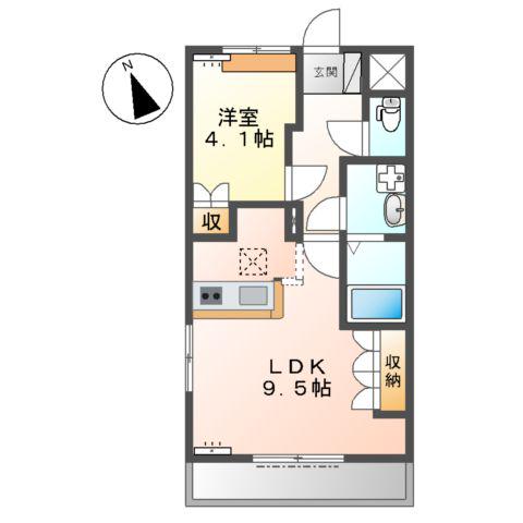 リバティミユウⅠ(1LDK/1階)の間取り写真