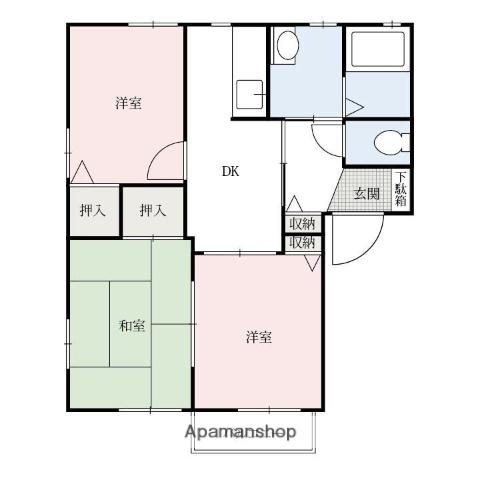 ウィンザーハイツAB(3DK/2階)の間取り写真