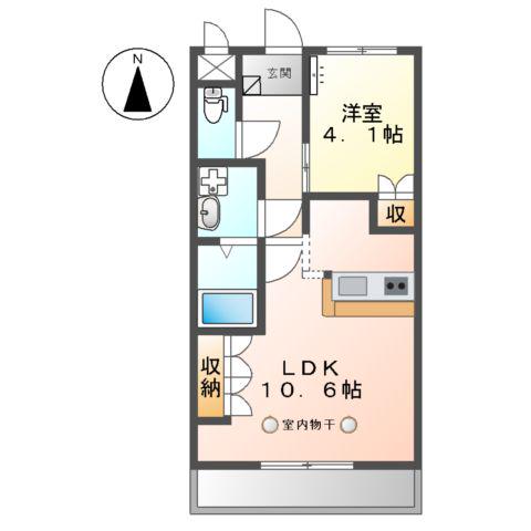 レジオン・ドヌール(1LDK/2階)の間取り写真