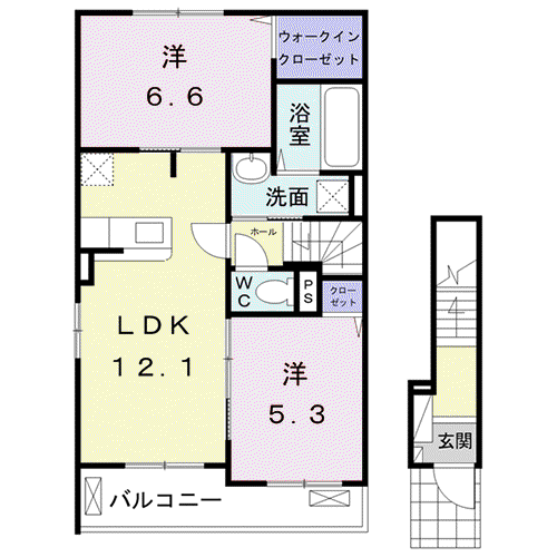 シャノワール Ⅱ(2LDK/2階)の間取り写真