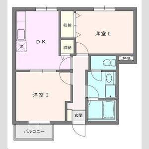 サンパティオ(2DK/1階)の間取り写真