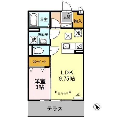 パストラル A/B(1LDK/1階)の間取り写真