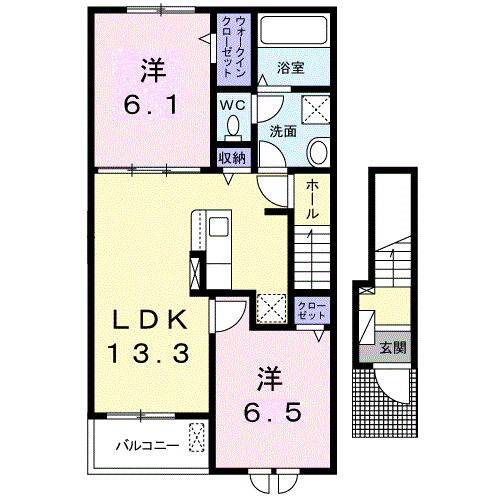 プレッソ(2LDK/2階)の間取り写真
