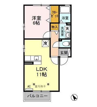 フォレスト・コートB/C(1LDK/2階)の間取り写真