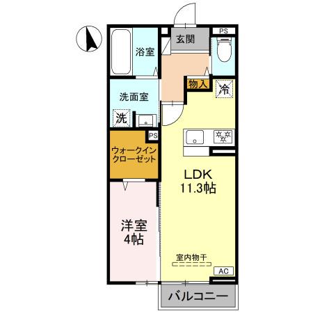 リュミエール太田(1LDK/2階)の間取り写真