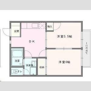 シャルムメゾンY(2DK/2階)の間取り写真