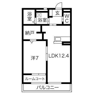ウィズハイム太田(1LDK/3階)の間取り写真