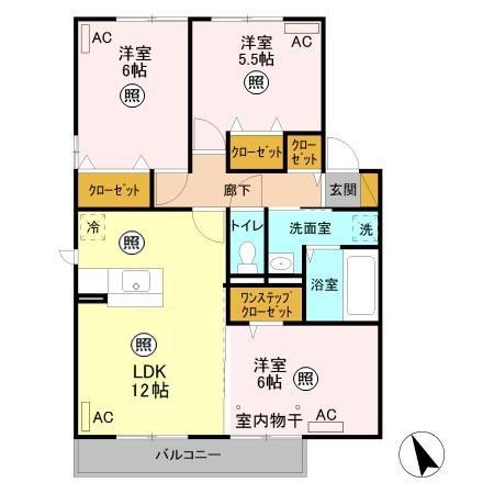テイルオブテイル(3LDK/2階)の間取り写真