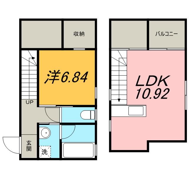 ミグ・ノン(1LDK/1階)の間取り写真