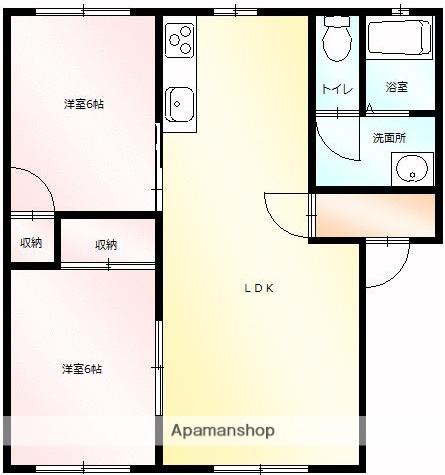 ソフィア・フジA(2LDK/2階)の間取り写真
