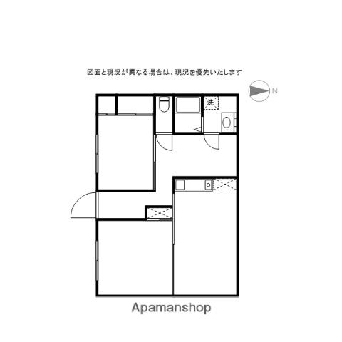 カーサSKⅡ(2DK/2階)の間取り写真