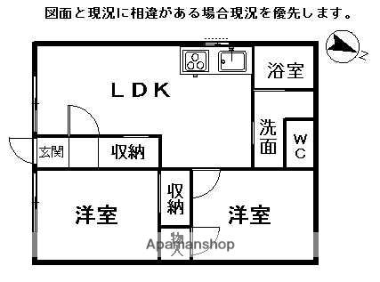 東武伊勢崎・大師線 韮川駅 徒歩20分 1階建 築20年(2LDK)の間取り写真