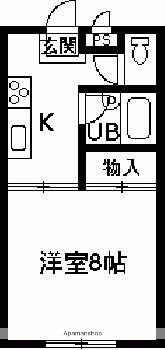 コーポたちばな(1K/2階)の間取り写真