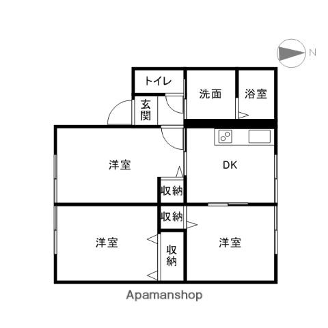 フォルテシモC(3DK/2階)の間取り写真