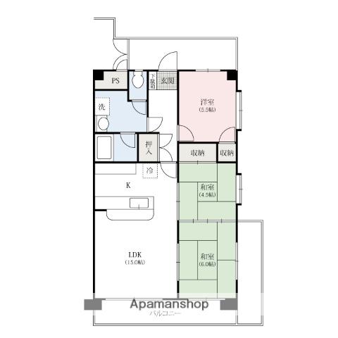 小島マンション第2(3LDK/3階)の間取り写真