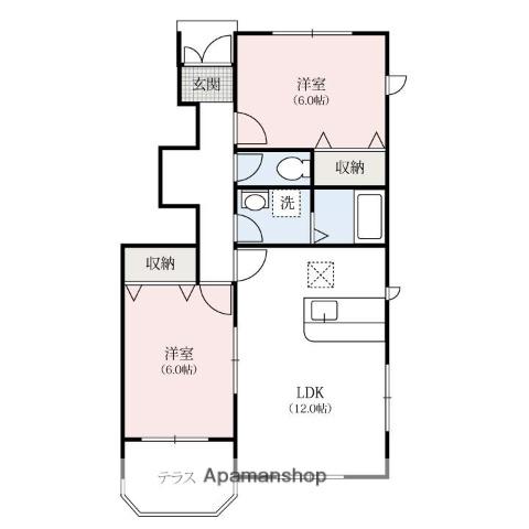サンパティックM(2LDK/1階)の間取り写真