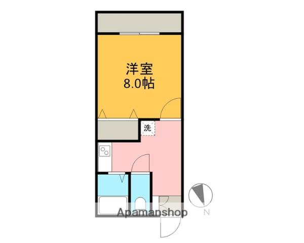 アイハイツB(1K/2階)の間取り写真