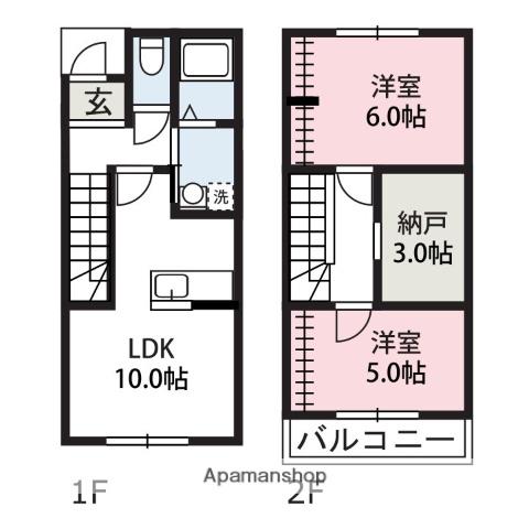 カーサ・ジュノ(2LDK/1階)の間取り写真