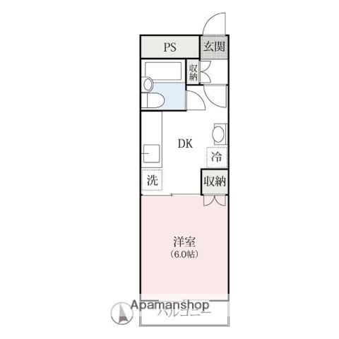 キャピタルハイツ(1K/2階)の間取り写真