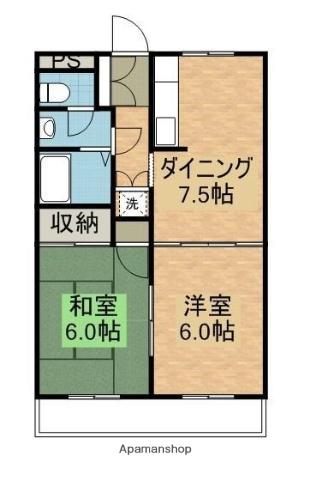 小島マンション第1(2DK/3階)の間取り写真