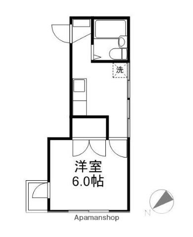 アキヤママンション(1K/2階)の間取り写真