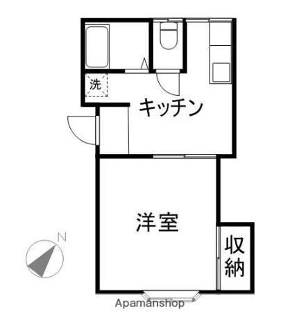 梅ヶ丘ハイツ1(1K/1階)の間取り写真