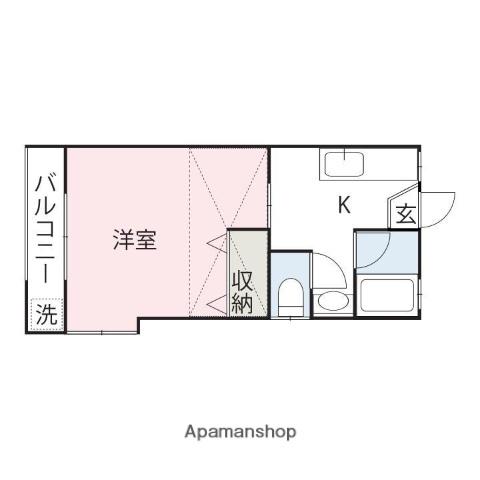 ピア・メゾンⅡB(1K/1階)の間取り写真