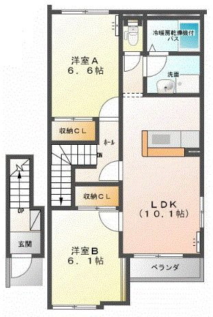 スカイピア(2LDK/2階)の間取り写真