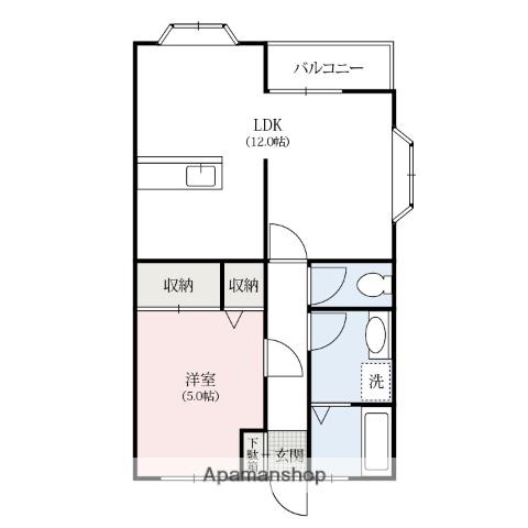 ヴィラージュ河鹿Ⅰ(1LDK/2階)の間取り写真