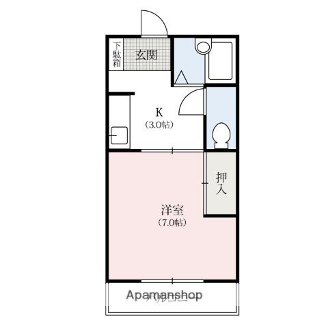 アルモニー藤生(1K/2階)の間取り写真