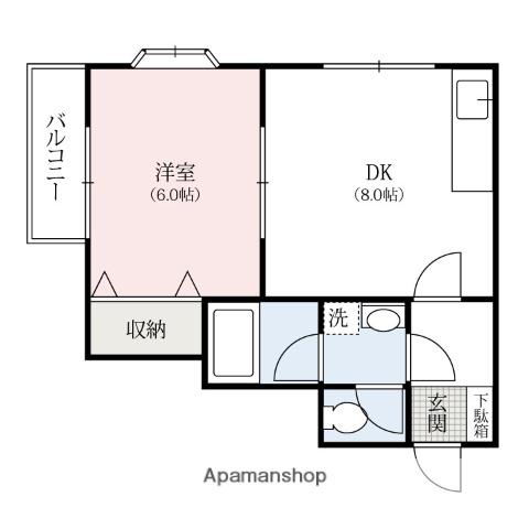 パルステージ(1DK/1階)の間取り写真