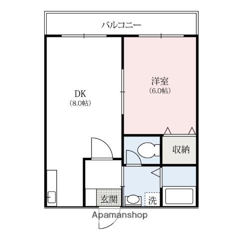 パルステージ(1DK/2階)の間取り写真