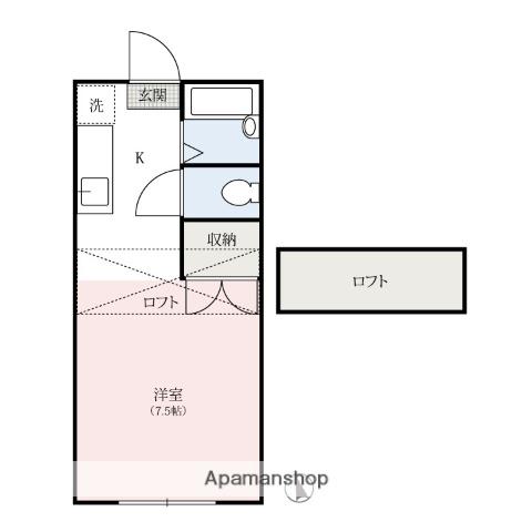 NKハイツⅢ(1K/1階)の間取り写真