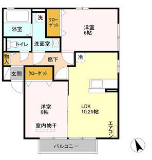 エトワール(2LDK/2階)の間取り写真